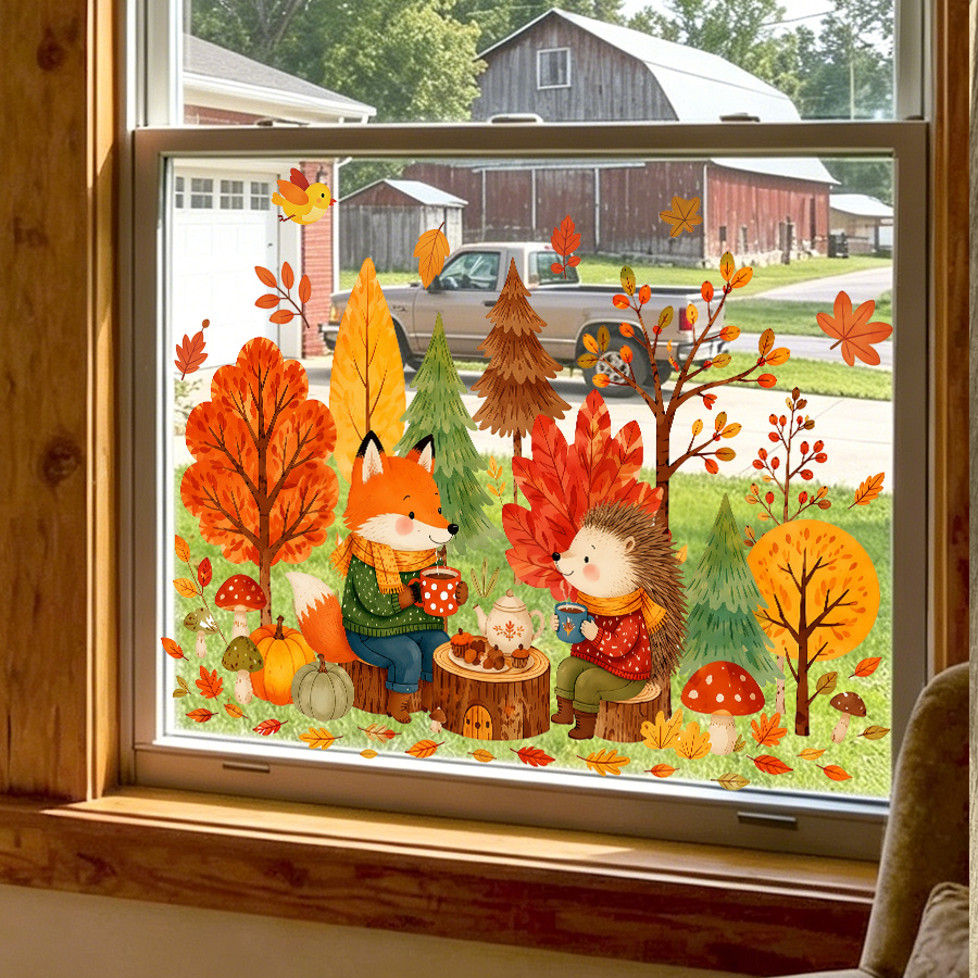 1pc autumn window decal, cute  - огляд і ціна Nettle Leaf Tea