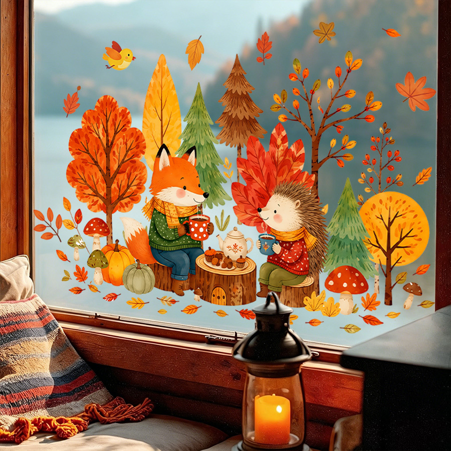 1pc autumn window decal, cute  - огляд і ціна Nettle Leaf Tea
