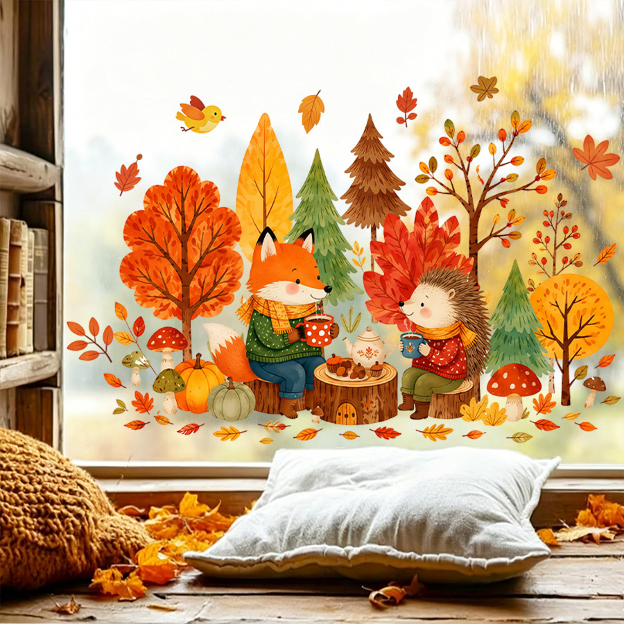 1pc autumn window decal, cute  - огляд і ціна Nettle Leaf Tea