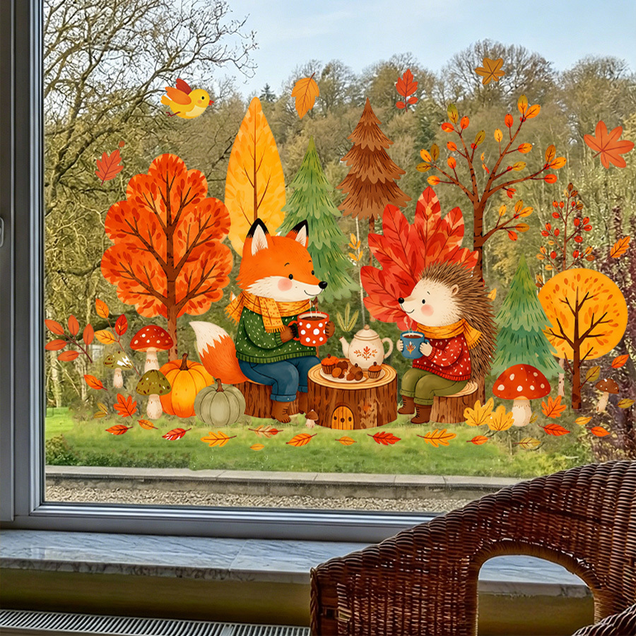 1pc autumn window decal, cute  - огляд і ціна Nettle Leaf Tea