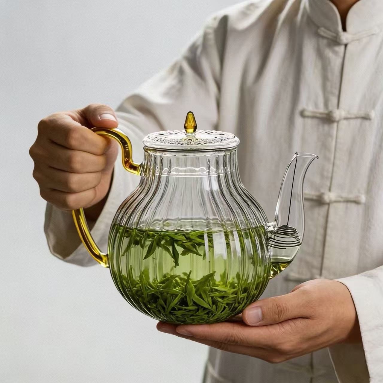 700ml Striped Glass Teapot Wit - огляд і ціна Nettle Leaf Tea